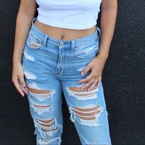 Ripped Midrise Mom Jeans